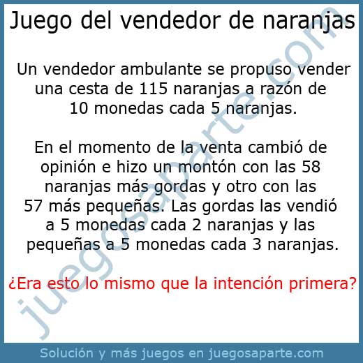 Juego del vendedor de naranjas