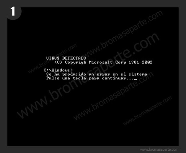 BromasAparte.com - Broma de virus MSDos