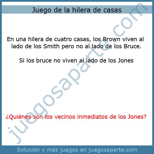 Juego de la hilera de casas