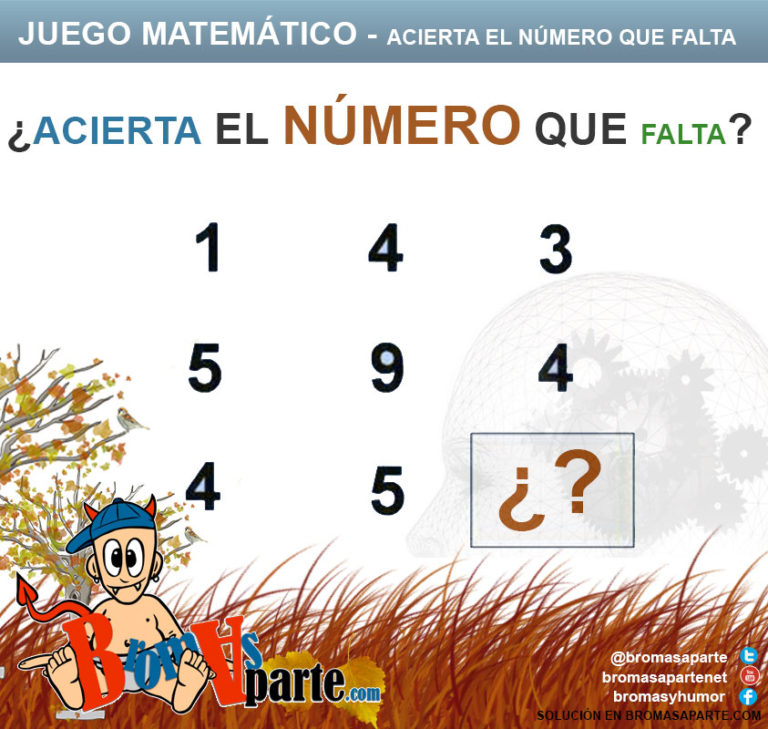 juego matemático acierta el numero que falta