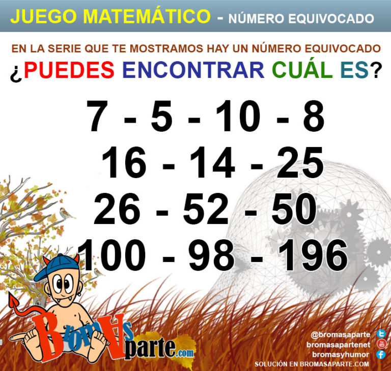 juego con numeros encuentra numero equivocado