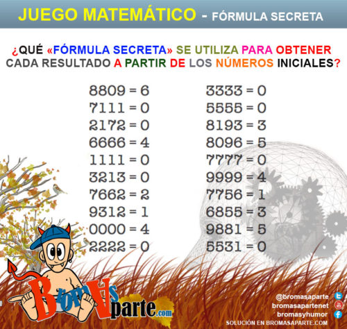 Juego con numeros fórmula secreta